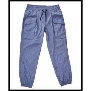 Lucy Activewear Pull On Travel Joggers Pant Dual Flap Pocket Heather Blue Medium